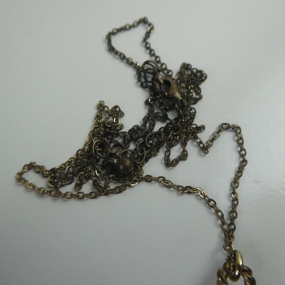 Anchor Rhinestone Sparkly Nautical Marine Gold Tone Pendant Chain Necklace 26" - Picture 9 of 10